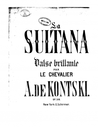 Kontski - La sultana - Score