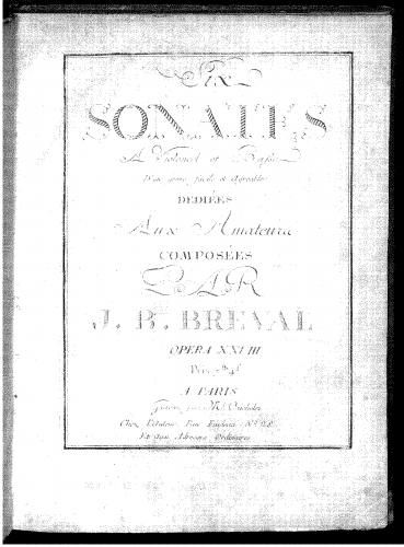 Bréval - 6 Cello Sonatas, Op. 28 - Score