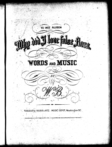 Anonymous - Why Did I Love False Flora - Score