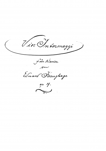 Kreuzhage - 4 Intermezzi, Op. 19 - Score