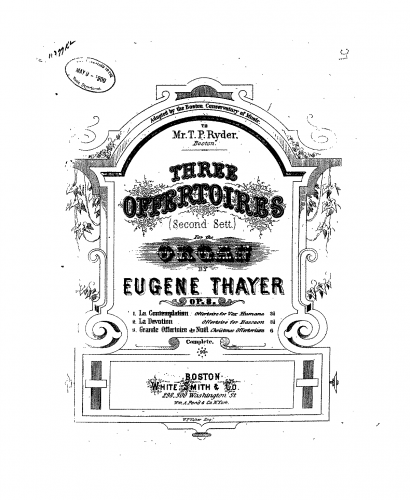 Thayer - 3 Offertoires - Organ Scores - Score