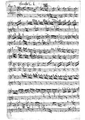 Agrell - Violin Sonata in A major - Scores and Parts - Score