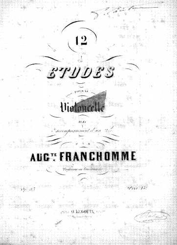 Franchomme - 12 Etudes for Violoncello with a 2nd cello - Scores and Parts - Score