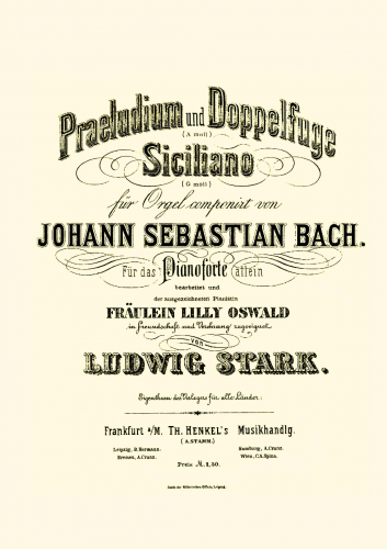 Bach - Prelude and Fugue in A minor - For Piano solo (Stark) - Score