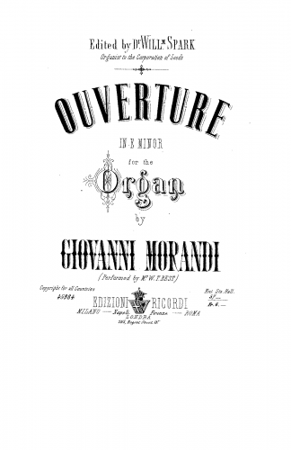 Morandi - Organ Compositions - Organ Scores - 9. Overture in E minor