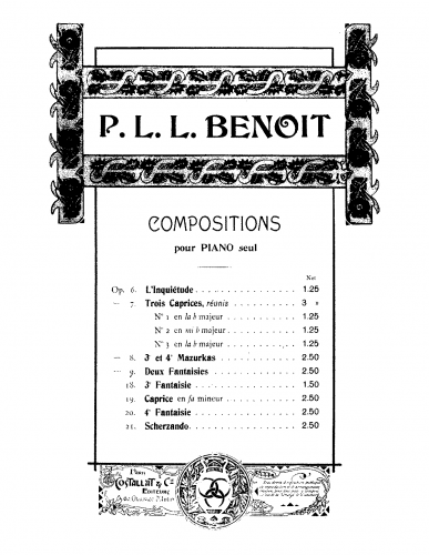 Benoît - 2 Fantasias - Score