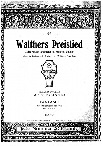 Behr - Fantasie on Walthers Preislied - Score