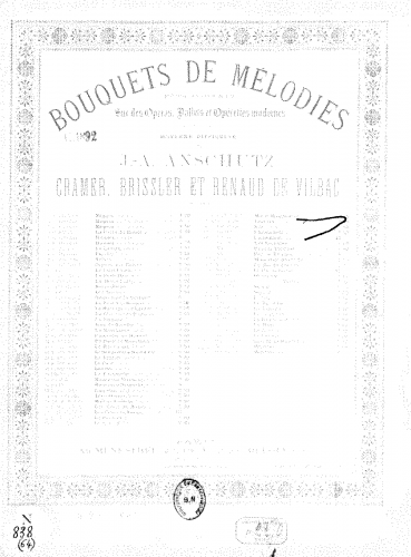 Anschütz - Bouquet de mélodies sur 'Werther' - Score