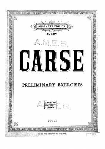 Carse - Preliminary Exercises - Score