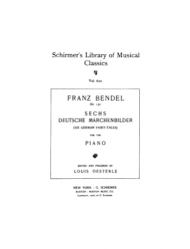 Bendel - 6 deutsche Märchenbilder - Score