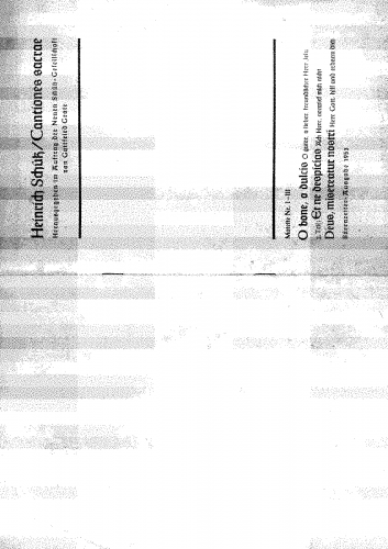 Schütz - Cantiones Sacrae. Op. 4 - Scores and Parts Selections - Cantiones 1-3, SWV 53-55