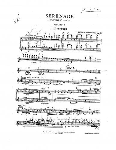 Stenhammar - Serenade, Op. 31 - 1919 revision - Violins I