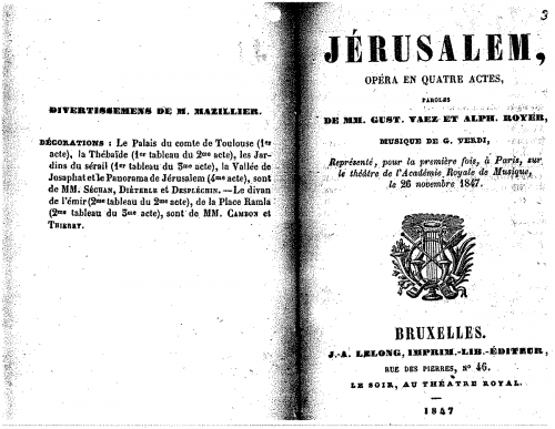 Verdi - Jérusalem - Librettos French - Complete Libretto