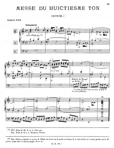Raison - Livre d'orgue - Organ Scores Messe du Huictiesme Ton - Score