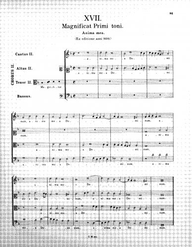 Victoria - Magnificat Primi toni - Score