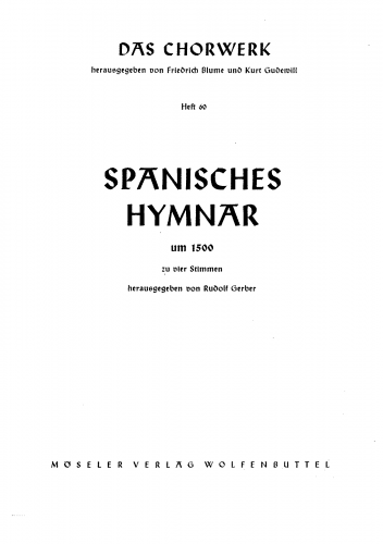 Various - A Spanish Hymnary from around 1500 - Score
