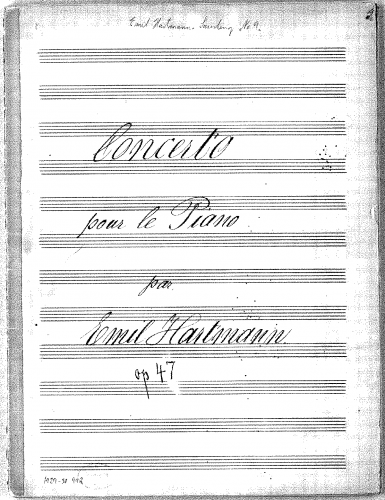 Hartmann - Concert für das Pianoforte mit Begleitung des Orchesters - For 2 Pianos - Score