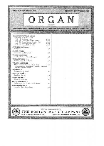 Rachmaninoff - 5 Morceaux de fantaisie - Serenada (No. 5) For Organ (Kraft) - Score