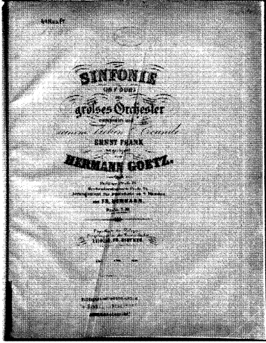Goetz - Symphony - For Piano 4 hands (Hermann) - Score