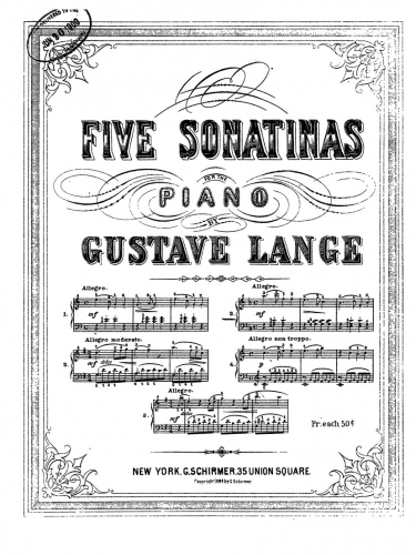 Lange - 5 Sonatinas - No. 3 in F major