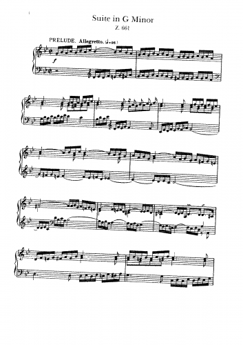 Purcell - Suite in G minor - Score