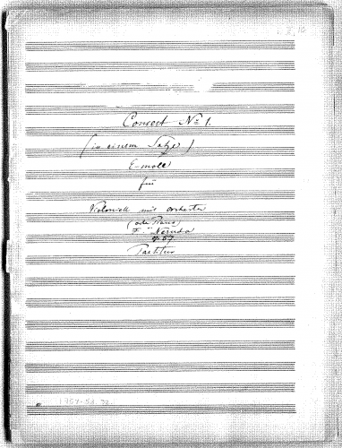 Neruda - Concert No. 1 E-moll für Violoncell, Op. 57 - Score