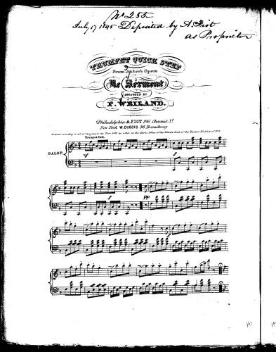 Auber - Le serment, ou Les faux monnoyeurs - Trumpet Quick-Step For Piano solo (Weiland) - Score