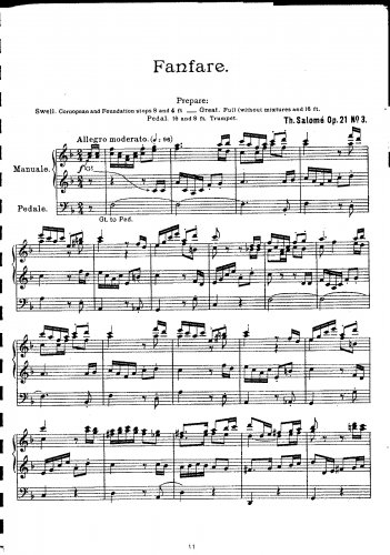 Salomé - Trois canons pour grand orgue, Op. 21 - Score