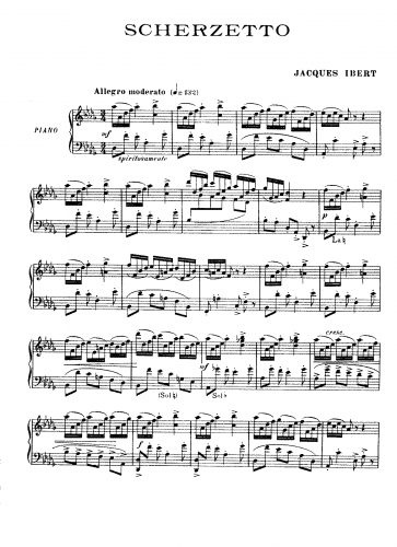 Ibert - Scherzetto - Score