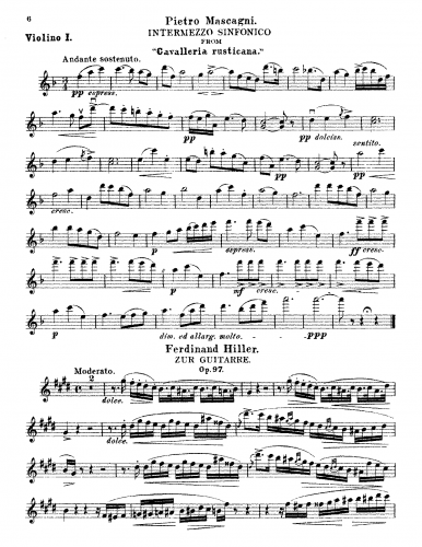 Mascagni - Cavalleria rusticana - Intermezzo (No. 7) For String Quartet (Gruenberg)