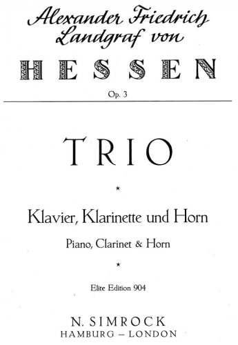 Hessen - Trio for Piano, Clarinet & Horn - Scores and Parts