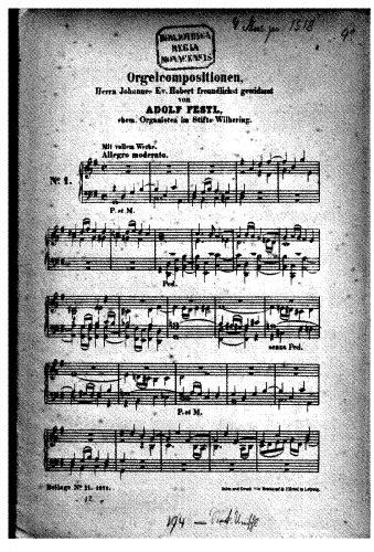 Festl - 4 Orgelcompositionen - Score