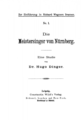 Dinger - Die Meistersinger von Nürnberg - Complete Book