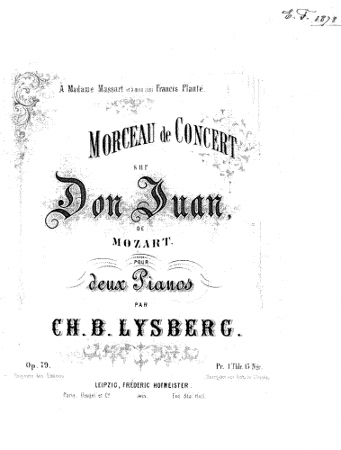Bovy-Lysberg - Don Juan - Score
