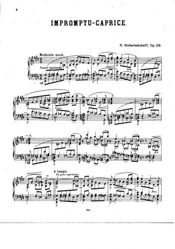 Shcherbachyov - Impromptu-caprice, Op. 29 - Score