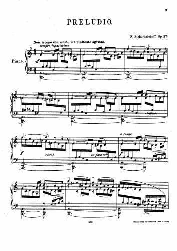 Shcherbachyov - Preludio - Score
