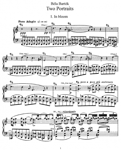 Bartók - Deux Images, Op. 10 - For Piano solo (Composer) - Score