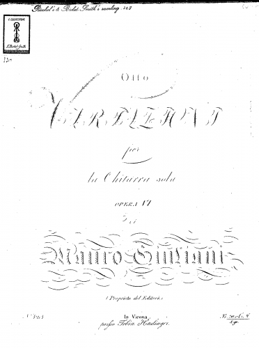 Giuliani - 8 Variations, Op. 6 - Score