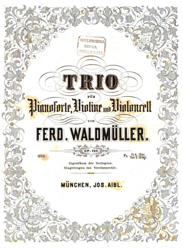 Waldmüller - Piano Trio - Scores and Parts
