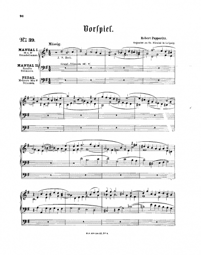 Papperitz - Vorspiel in G major - Score
