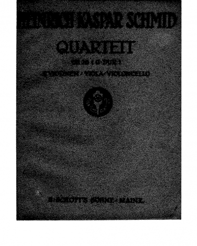 Schmid - String Quartet, Op. 26