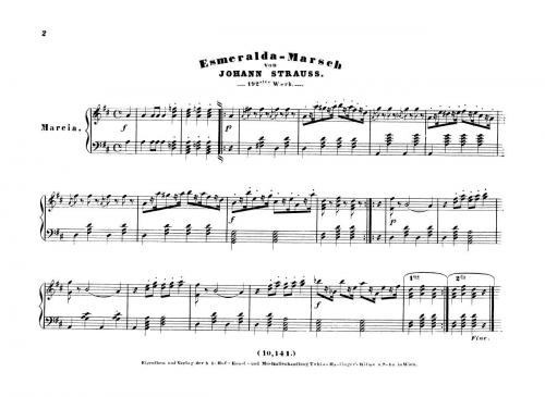 Strauss Sr. - Esmeralda-Marsch, Op. 192 - For Piano solo - Score