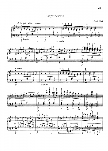 Suk - Capriccietto in G major - Score