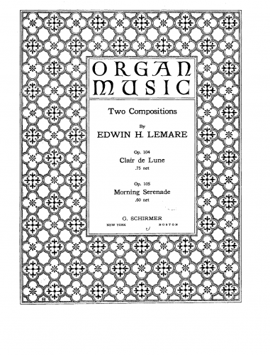 Lemare - In California - Organ score