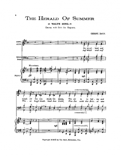 Bach - The Herald of Summer - Score