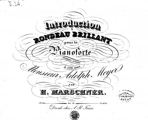 Marschner - Introduction et Rondeau Brillant - Score