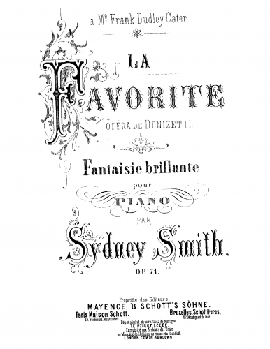 Smith - Fantaisie Brillante on 'La Favorite', Op. 71 - Score