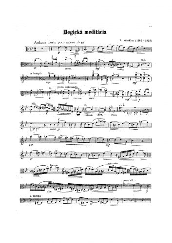 Winkler - 2 Pieces for Viola and Piano, Op. 31