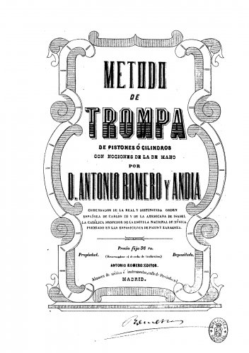Romero y Andía - Método de trompa de pistones - Score