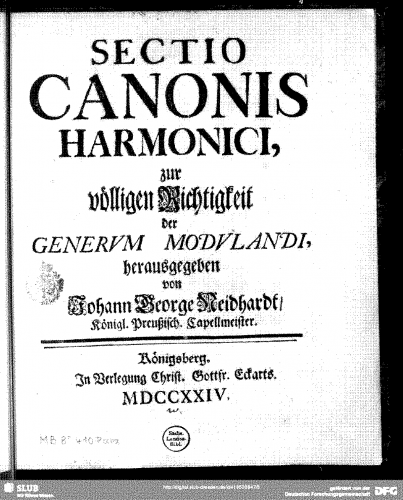 Neidhardt - Sectio canonis harmonici - Other - Complete Book